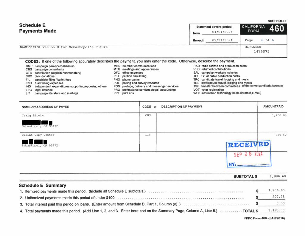 FORM 460 PRE ELECTION MEASURE U RCVD 9 26 2024_Redacted-images-5.jpg